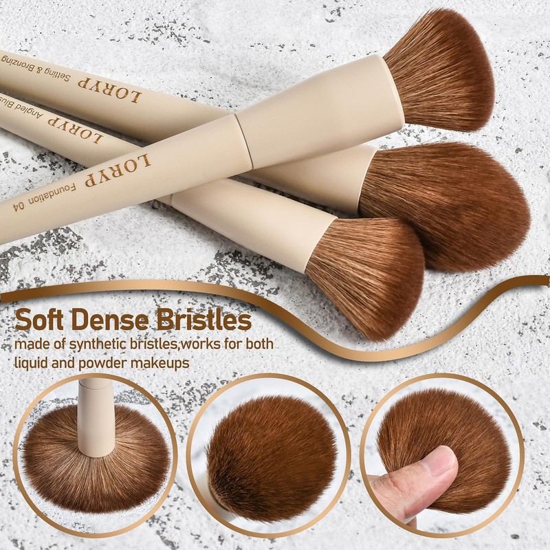 LORYP Makeup Brushes Set Labeled 18 Piece Face and Eye