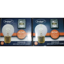 SouLight New 4ct SouLight Oven Bulbs Appliance 400Lumen 40W E26/E27 G45 300°C/570°F Clear