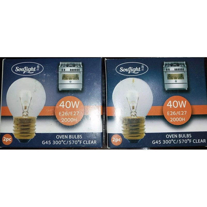 SouLight New 4ct SouLight Oven Bulbs Appliance 400Lumen 40W E26/E27