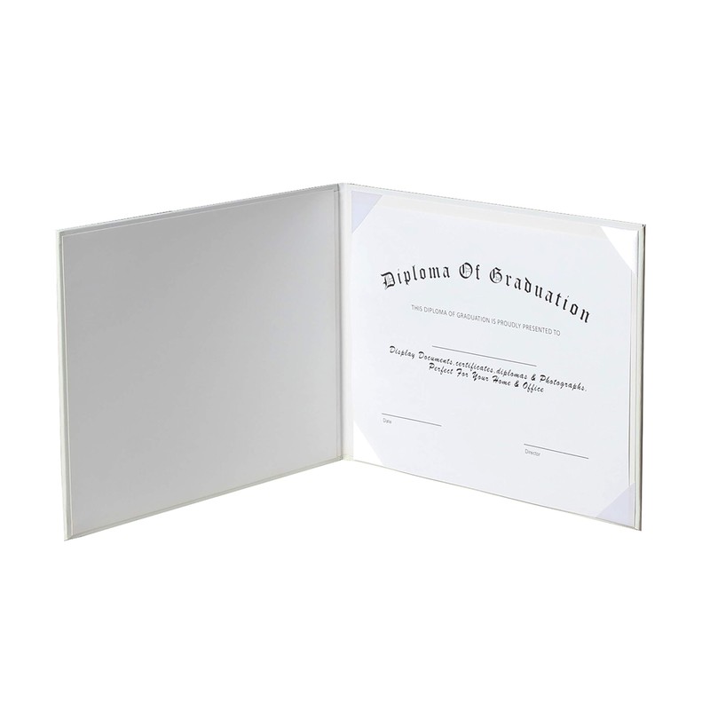 GraduationService Smooth Diploma Certificate Cover 8 1/2" x 11"(White)