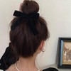 Velvet Hair Bow Hair Scrunchies for Women Girls Black Bow