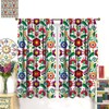 JESTRONRY Mexican Element Window Curtains, Mexican Folk Art Floral Print