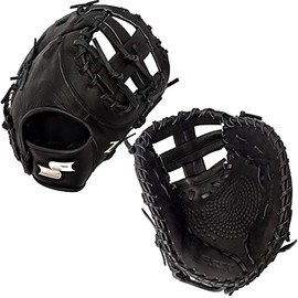 SSK Z5 Craftsman Baseball First Base Mitt – 12” – 12.25” – 12.5” – Right & Left Hand Throw (12" - Right Hand Throw, Black/Silver)
