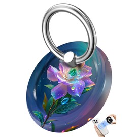 JDZZTYI Magnetic Phone Ring Holder for MagSafe,360 Degree Rotation Magnet Cell Phone Grip Stand Finger Ring Kickstand for Smartphone - Purple Pink Flower