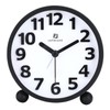 Lafocuse Analogue Alarm Clock, No Ticking, Metal Black 3D Numbers,