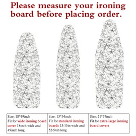 Extra-Wide Ironing Board Cover and Pad Replacement with Scorch and Stain Resistant Thick Padding and Elasticized Edge 18" x 49" Ironing Board Covers 4 Fasteners and 1 Protective Scorch Mesh Cloth