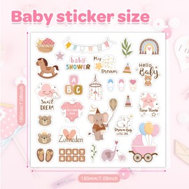 4 Sheets Baby Photo Album Stickers, Stickers for Photo Album, Baby Sticker, Baby Shower Sticker, Photo Album Baby, Suitable for DIY Scrapbooking, DIY Handmade Album Diary