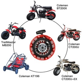 YOXUFA Recoil Pull Starter for Predator 196cc 212cc 6.5hp Coleman CT200U CT200U-EX BT200X KT196 Baja MB200 Trailmaster Hammerhead Massimo Harbor Freight GX120 GX160 GX200 Mini Bike Go Kart Cart Engine
