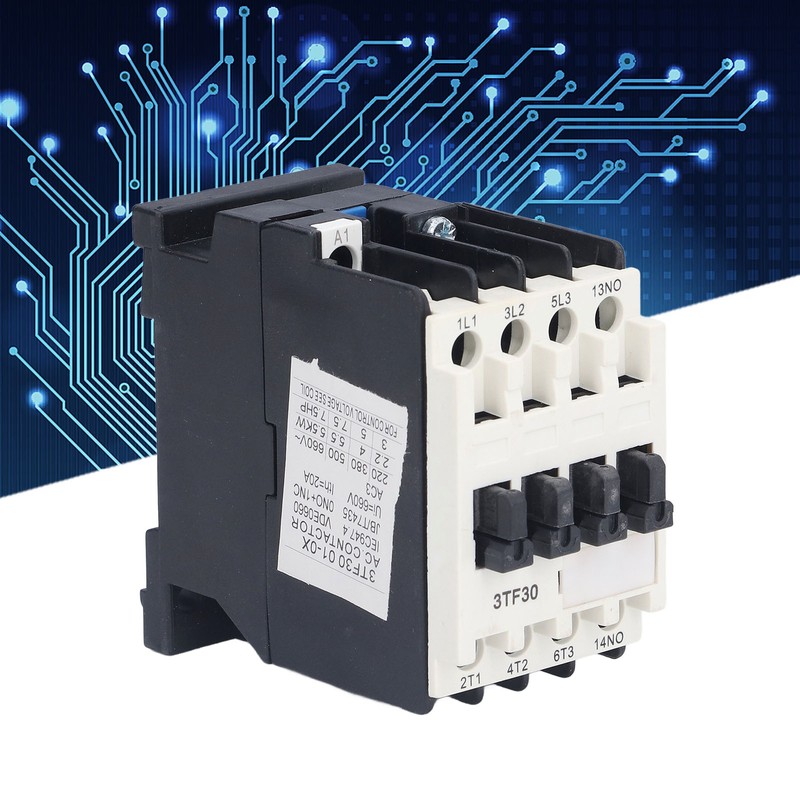 AC Contactor DIN Rail Mount Circuit Control Contactor 50Hz 9A