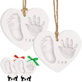 KeaBabies Kit de recuerdo de manos y huellas para bebé, kit de adornos de huellas de manos y pies recién nacidos de secado rápido para niños y niñas, regalos personalizados para nuevos padres, lindos