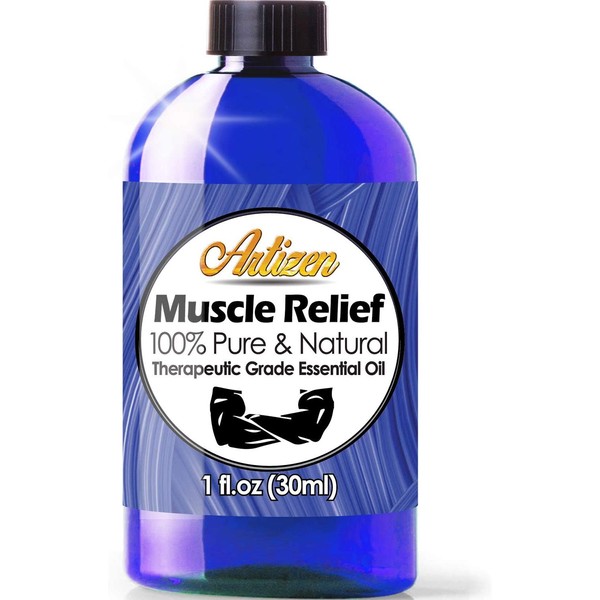 Artizen Muscle Relief Essential Oil (100% PURE & NATURAL - UNDILUTED) Therapeutic Grade - Huge 1oz Bottle - Perfect for Aromatherapy, Relaxation, Skin Therapy & More!
