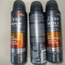 Dove 3 Dove men care 48 Hr Antibacterial Odor  Defense Dry Spray 107g