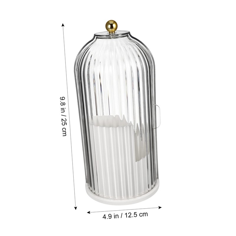Ipetboom Rotating Makeup Brush Holder with Transparent Cover Versatile Cosmetic