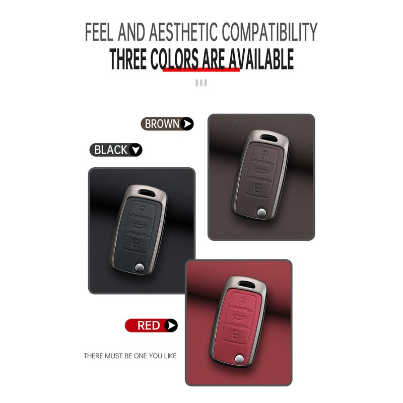 TECART Folding Smart Car Key Case Cover Fits VW Caddy