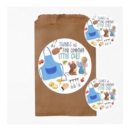 Silly Goose Gifts French Paris Rat Cartoon Theme Unisex Kitchen Cooking Party Favor Supply - Little Chef Sticker (Includes 24) Decoration Kids
