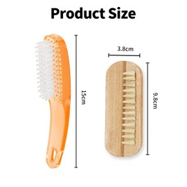 SHYSBV 5-Pack Nail Cleaning Brushes Natural Bamboo Nail Brushes Fingernail Brush with Soft Bristles Nail Manicure Dust Brush for Hand Toes Nail Home Garden Salon use