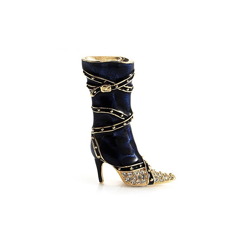 Dark Blue Stiletto High Boot Pin Brooch