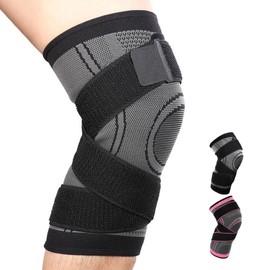 zuxify Professional Knee Support for Men/Women, Anti Slip Knee Brace Compression Sleeve with Patella Gel Pads & Side Stabilizers for Arthritis
