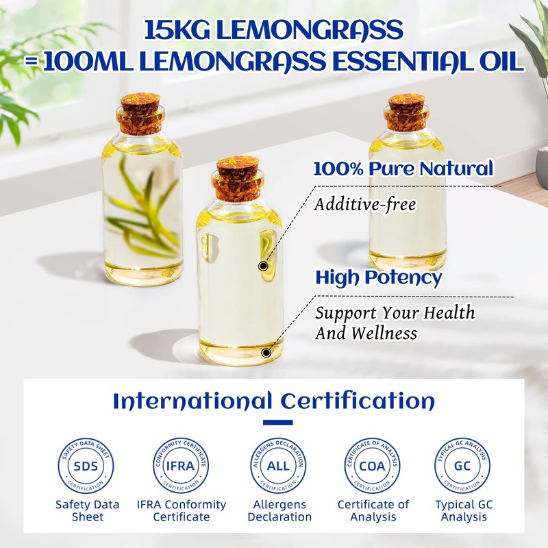 HIQILI HIQILI Lemongrass Essential Oil and Patchouli Essential Oil, 100%