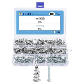 DTGN 12x30mm Self-Drilling Drywall Anchors with Screws Kit - 50 Set - Good for Concrete Tile Cement - Zinc Alloy Hollow Wall Anchors Kit with Screws