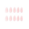 Pikabows Press On Nails Long Almond Nude Natural French Tip