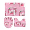 Kuizee Bath Rug Set 3 Piece ﻿Carton of Strawberry Milk