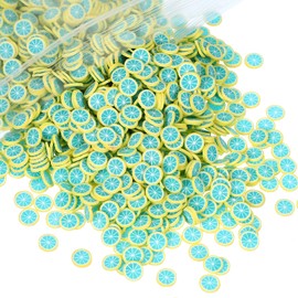 PATIKIL Polymer Clay Slices, 100g Yellow Blue Lemon Slice Fruit Art Slices Food Polymer Clay for DIY Nail Decor, Crafts Making, DIY Filler Accessories, Yellow Blue