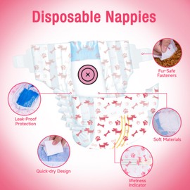Pet Soft Dog Nappies for Female Dogs, Pack of 20 Disposable Nappies for Dogs and Cats, Highly Absorbent Cat Nappies, Heat Pants for Female Dogs, with Adjustable Tail Hole (S-20 Pieces)
