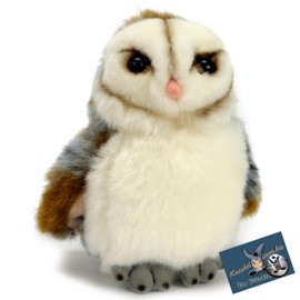 Barn Owl Cuddly Toy Owl 12 cm Plush Toy with Ragnar Pendant