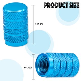 MEAJOO 8PCS Tire Valve Stem Caps, Dust Proof, Anodized Aluminum Universal Tire Valve Stem Covers for Cars, SUV, Trucks, Bikes, Motorcycles, Bicycles(Light Blue)