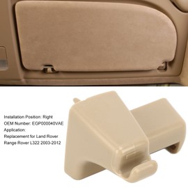 Keenso Sun Visor Hook Clip Bracket Hanger,Interior Right Sun Visor Hook Clip EGP000040VAE Replacement for Range Rover L322 2003‑2012
