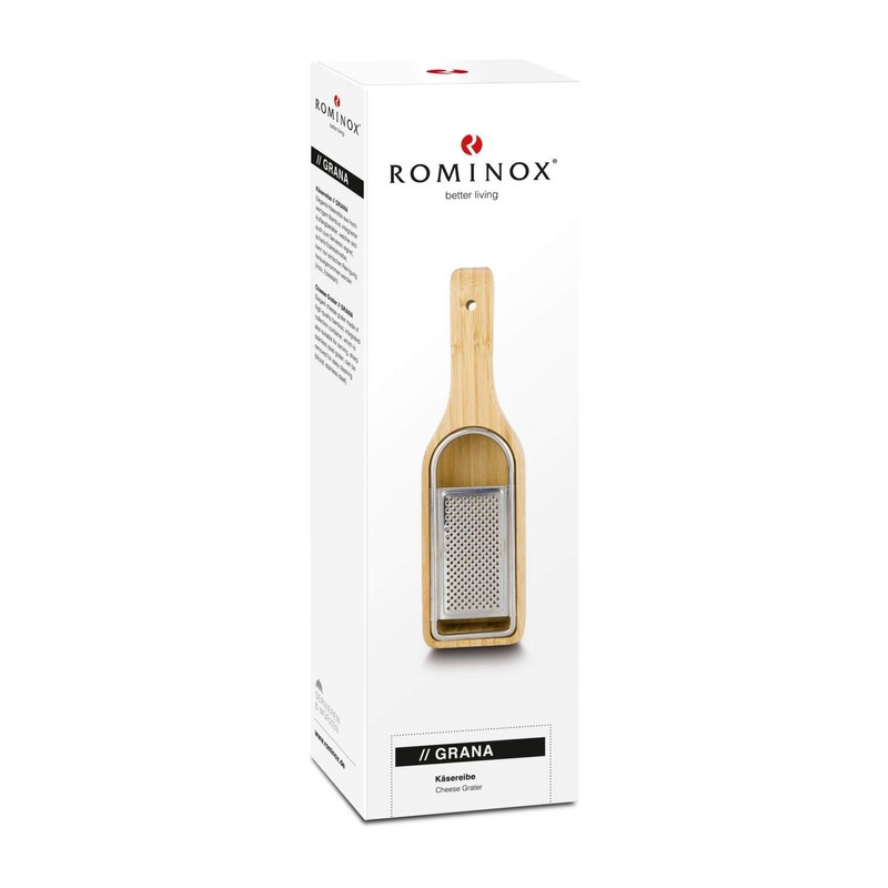 ROMINOX Grana Parmesan Grater Made of Bamboo, Integrated Collection Container,