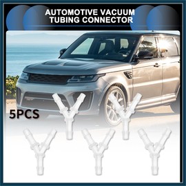 TUCKBOLD Automotive Vacuum Tubing Connector, 3/16" Car Y Shaped 3 Way Vacuum Line Fittings Plastic Translucent, 5 Pcs Automotive Parts