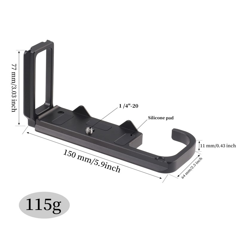 FOTGA Quick Release Plate L-Angle Vertical L-Bracket Plate for Panasonic