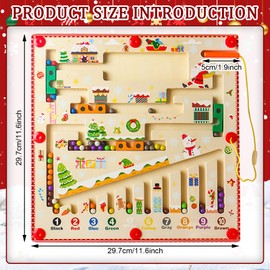 ARONRAVE Montessori Toy Magnetic Game Labyrinth from 2 3 4 5 6 Years, Magnetic Colour and Number Maze Children's Wooden Toy Numbers and Colours Educational Games Motor Skills Toy