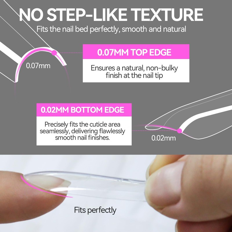 ESUOHYM 180 Pcs Sandwich Nail Forms Reusable Quick Nails Extension
