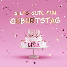 Alles Gute Zum Geburtstag Lina: Kindergeburtstag Gästebuch zum Eintragen von Mitteilungen, Bildern und Fotos - Rosa Edition