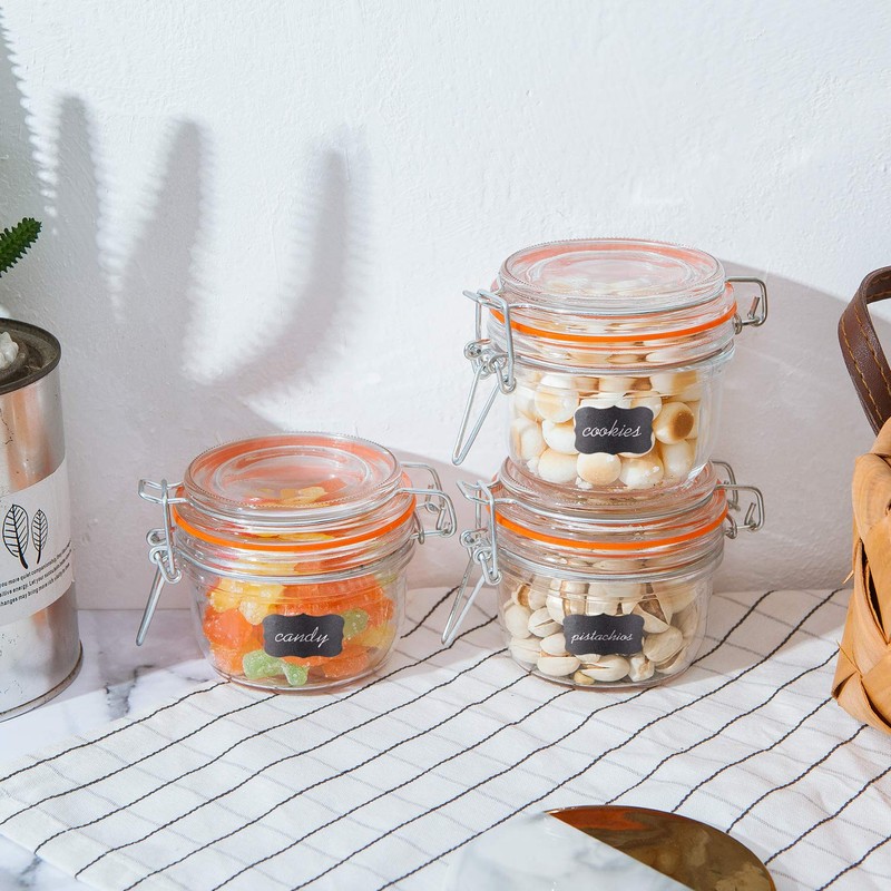 Small Glass Jars With Airtight Lids,Encheng Glass Spice Jars 5
