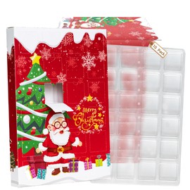 Ganfaner Upgraded Christmas Advent Calendar Boxes DIY For 2025 10Sets, 24-Day Empty Countdown Calendar Boxes w/Blister Tray, Perfect Empty Christmas Gift Box to Fill for Family Shop Office (Red)