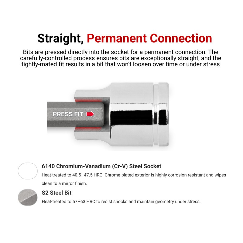 TEKTON 1/4 Inch Drive x T8 Long Torx Bit Socket