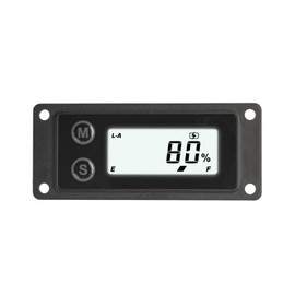 Runleader Digital 12V/24V 36V 48V Battery Indicator Volt Meter,Programmable Battery Capacity Meter for Lead Acid Gel AGM LFP,Backlight Display for Lawn Mower Golf Cart Forklift Scrubber