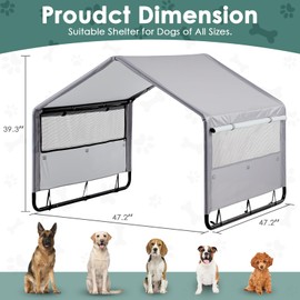 Pawalaya Large Dog Tent,Oxford Cloth Dog Tent with PU Coating - UV & Rain Protection, Large Outdoor Pet Shelter for Dogs