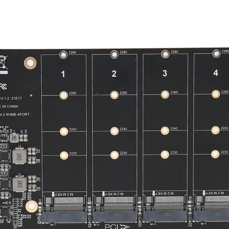 M.2 NVME-PCIE X16 Adapter Card PH44 4 Port M Key