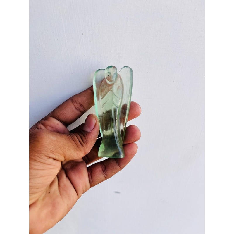 Natural Green Fluroite Crystal Angel Handmade Crystal Home Office Decorative
