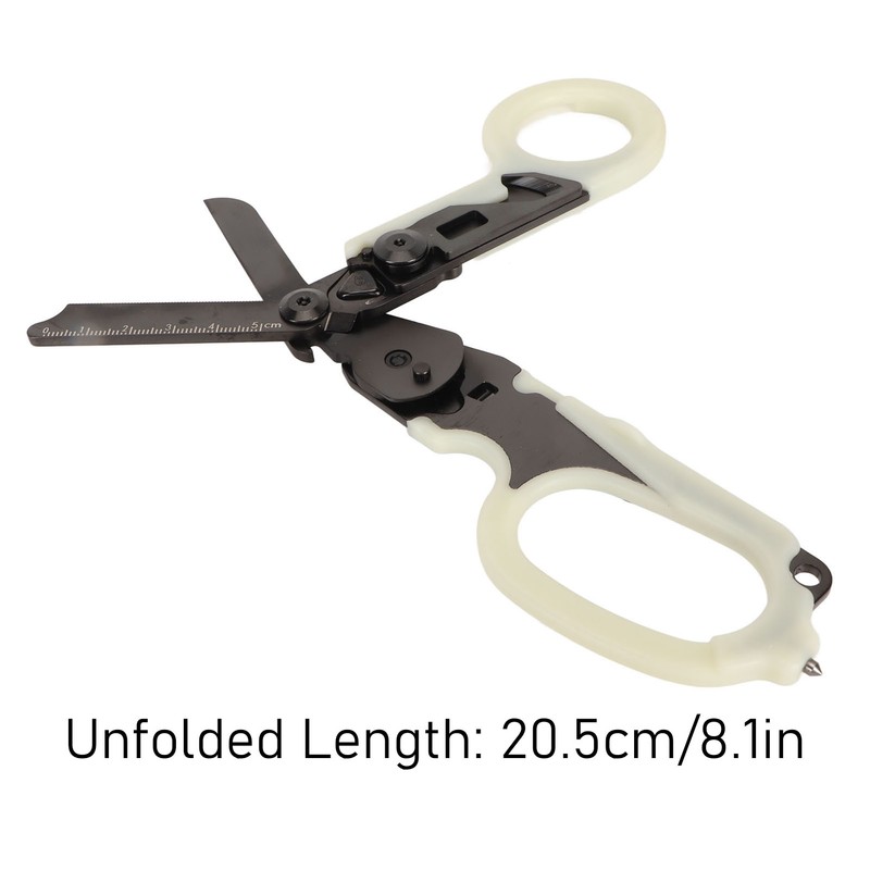 Emergency Response Shears with Glass Breaker Stainless Steel Plastic Luminous