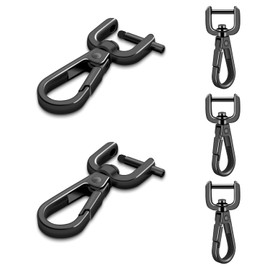 4Pack 1/2 Inch Metal Purse Clips, Detachable Swivel Lobster Claw Clasps Small Keychain Clip for Paracord Lanyard, Purse Strap Extender Hardware, Backpack Pendant, Pets Collar Accessory (Black)