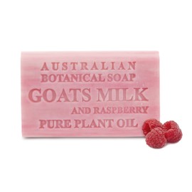 Australian Botanical Soap Goats Milk with Raspberry 6.6 oz Triple Milled Luxury Soap Bar Enriched with Shea Butter, Pack of 1