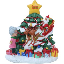 Grandma Got Run Over by A Reindeer Talking with Santa, Reindeer, and Christmas Tree Bobblehead