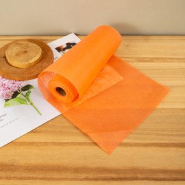 28 cm x 25 m Non-Woven Table Runner, Wedding, Table Runner Roll, Table Runner Christening, Tulle Ribbon Table Runner, Non-Woven Table Runner Birthday for Wedding (Orange (28 cm x 25 m))