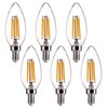FLSNT 60W Equivalent LED Chandelier Light Bulbs, Dimmable, E12 Base,